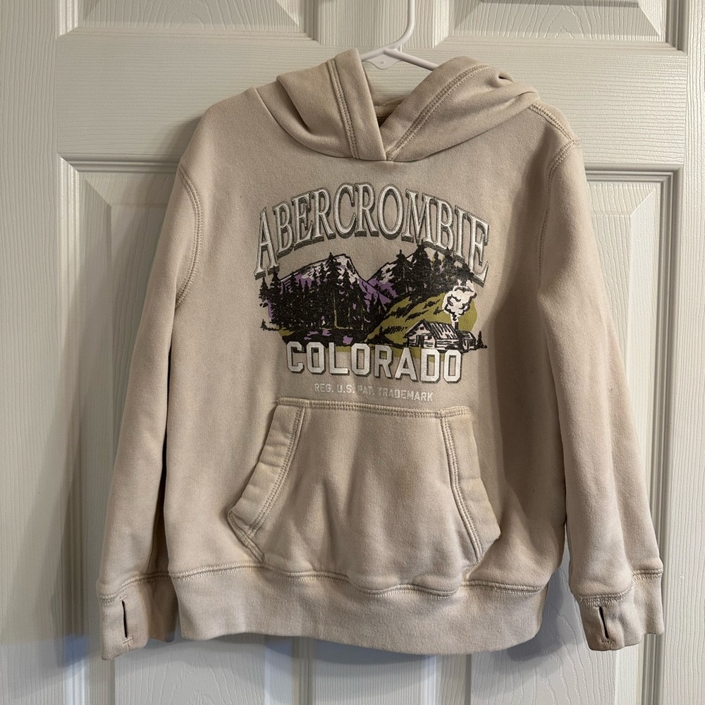 a&f kids | Abercrombie Colorado pullover hoodie with thumb holes